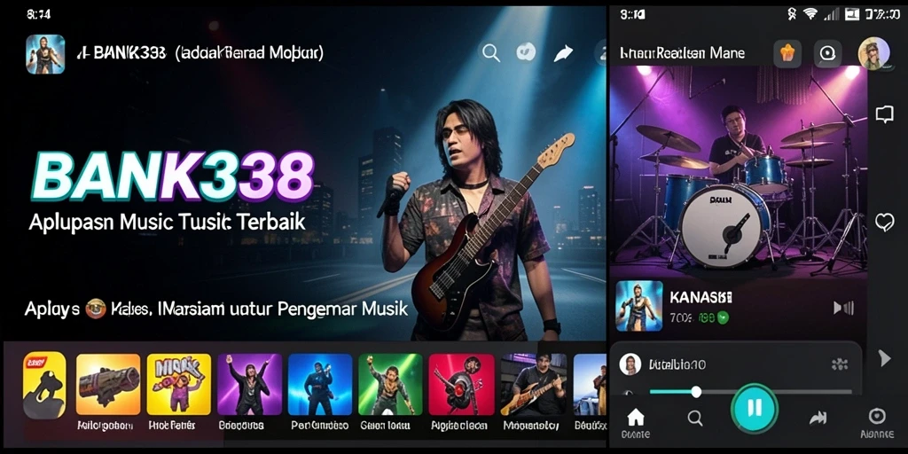 Tampilan gameplay BANK338 yang menampilkan berbagai lagu dan tantangan musik.