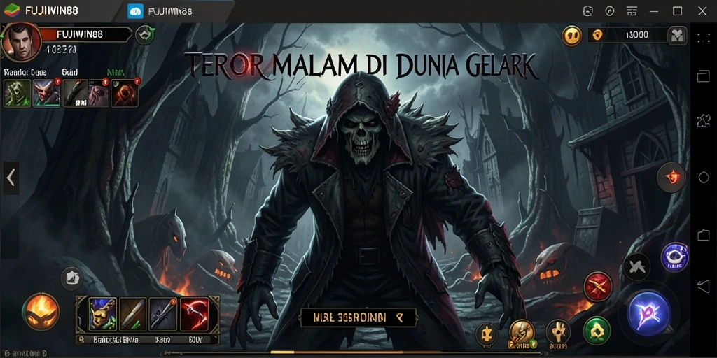 Menampilkan gameplay menyeramkan FUJIWIN88 dengan suasana mencekam.