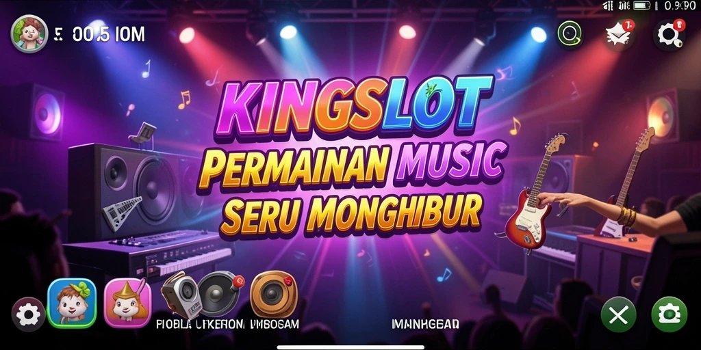Screenshot gameplay KINGSLOT menunjukkan serunya bermain musik.