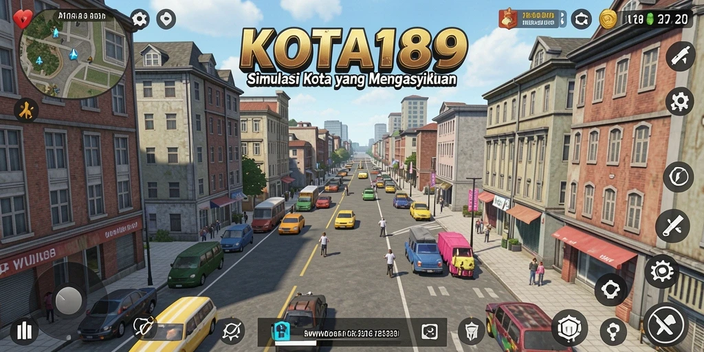 Screenshot gameplay KOTA189 menampilkan aktivitas membangun kota yang dinamis.