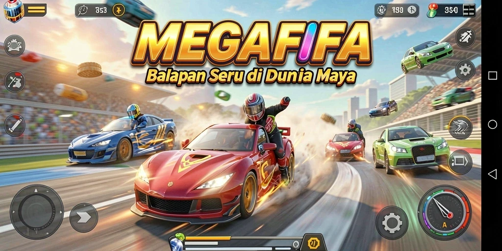Gameplay seru balapan dengan mobil cepat di lintasan menantang.