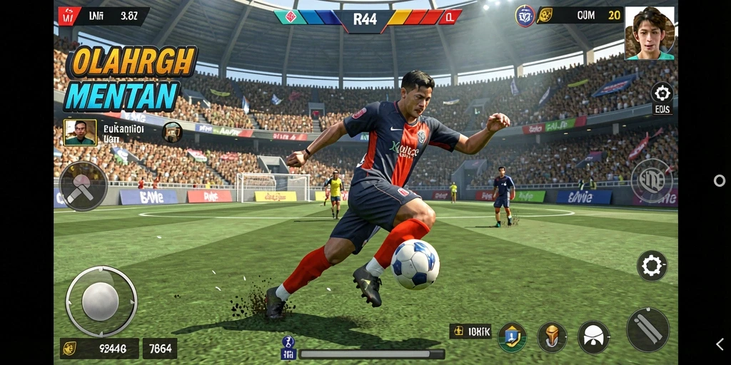 Screenshot gameplay RR44 menampilkan aksi seru dalam pertandingan olahraga.