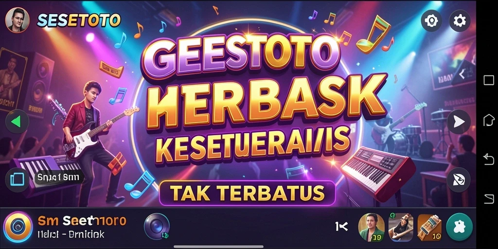 Tampilan utama SESETOTO dengan gameplay musik yang mengasyikkan.