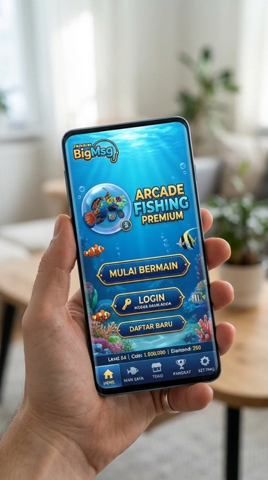 Tangkapan layar antarmuka pengguna aplikasi bigmsg yang menarik.